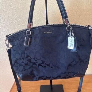 Coach Madison black monogram shoulder bag